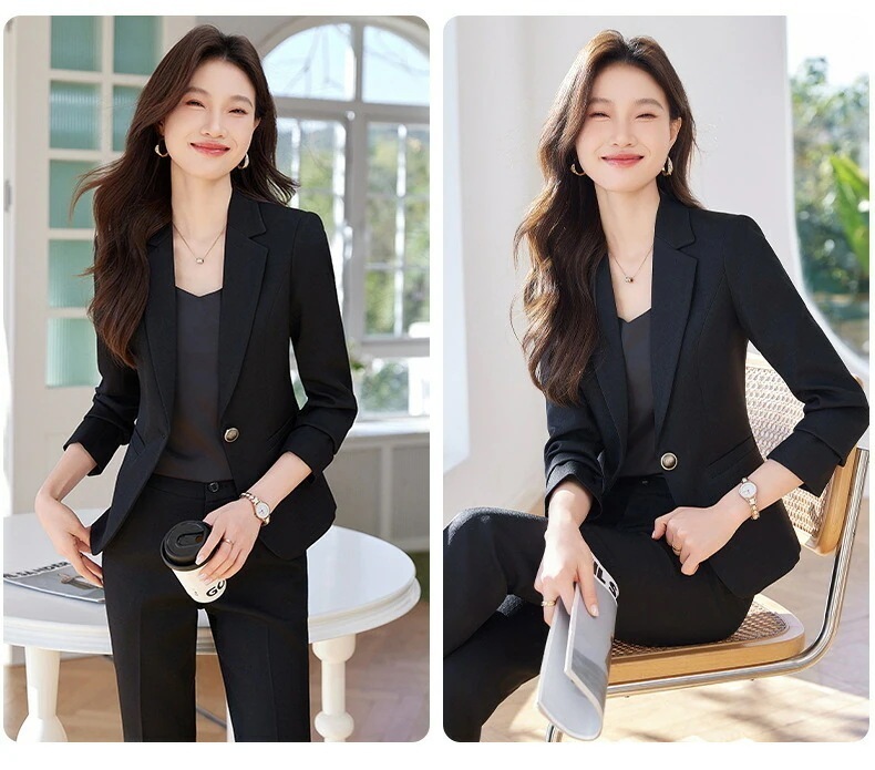 S～4XL（5L）4色ブラック グレー ベージュ パープル スーツ セットアップ ジャケットパンツスーツ 結婚式 パーティー OL 卒業式 入学式 インスタ 撮影上品感 好印象 ジャ