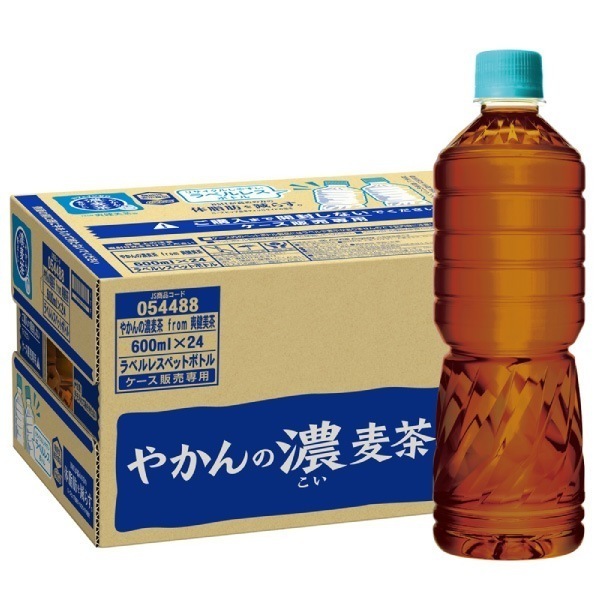 やかんの濃麦茶 ラベルレス from 爽健美茶 600ml 48本 （24本入2ケース）