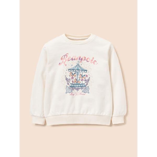 [BEANPOLE KIDS] 女児グラフィックスウェットシャツ アイボリー (BI6141G060)