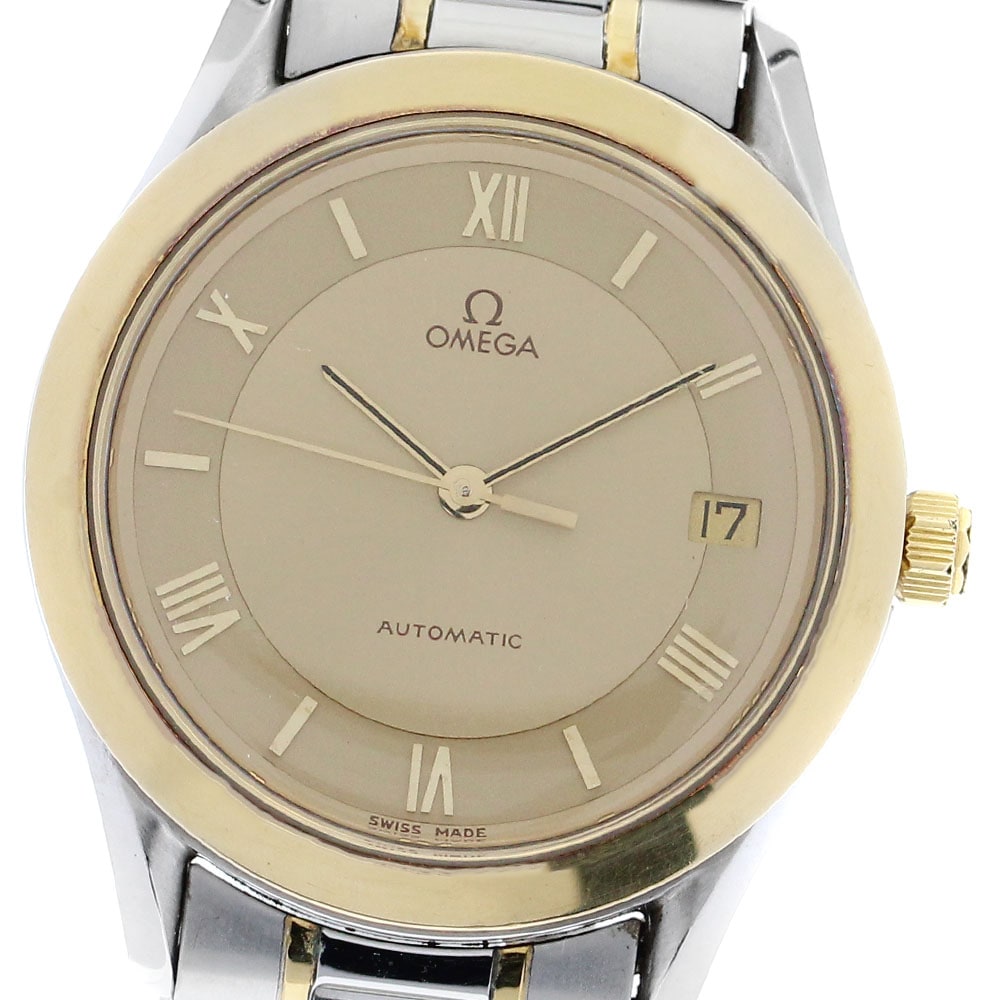 オメガ OMEGA 3300.10 クラシック YGベゼル デイト 自動巻き メンズ 保証書付き_884841【中古】