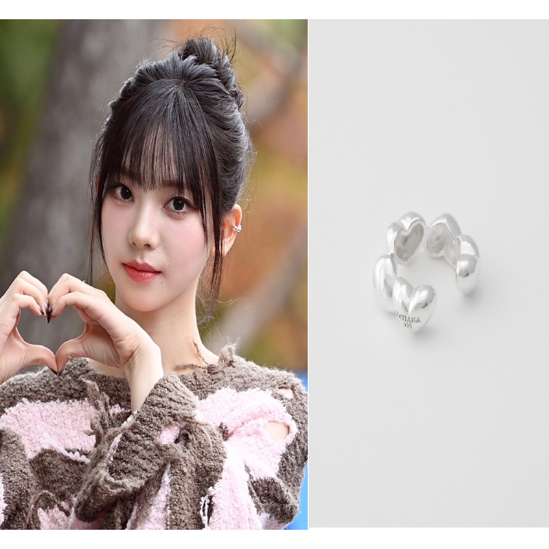 【AESPAカリナ着用】【プレゼント】 ハートラインイヤーカフ（シルバー925）