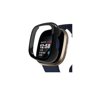 Fitbit Versa 4 対応 ケース 強化ガラスフィルム 保護 カバー 硬質ポリPC素材 一体化 耐衝撃 傷防止 変色防止 全面カバー 全面保護 スマートウォッチ Fitbit Versa 4