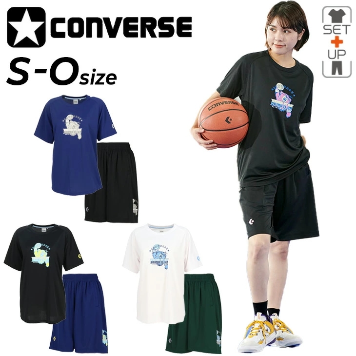半袖Tシャツ ハーフパンツ レディース プラクティスパンツ セットアップ バスケットボール スポーツウェア 吸汗速乾 半袖シャツ バスパン/CB351352-CB351852