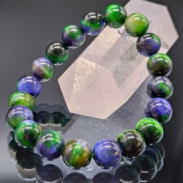 タイガーアイ 虎目石 10mm ブルーグリーン ブレスレット