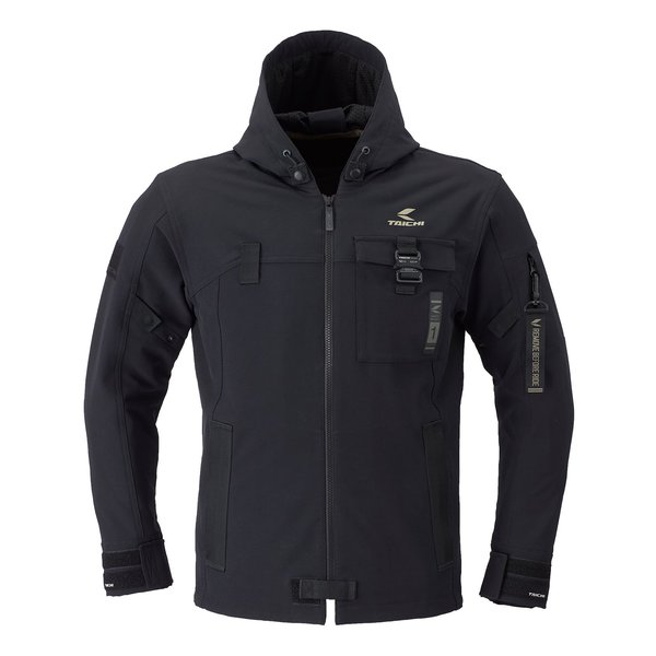 バイク用 春夏 クイックドライパーカ オールブラック/XLサイズ RSJ335/ALL BLACK/XL