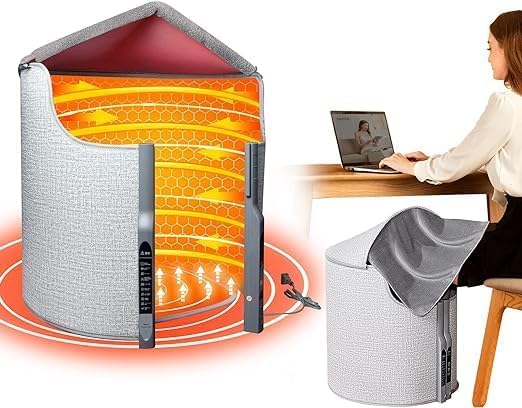 【新型・720全方位発熱】パネルヒーター デスクヒーター ＣＨＡＭＯＫＡ 足元ヒーター ひざ掛け付き 5段階温度＆5段階タイマー調節 遠赤外線ヒーター 転倒自動OFF 筒型デスクヒーター 高温型 即