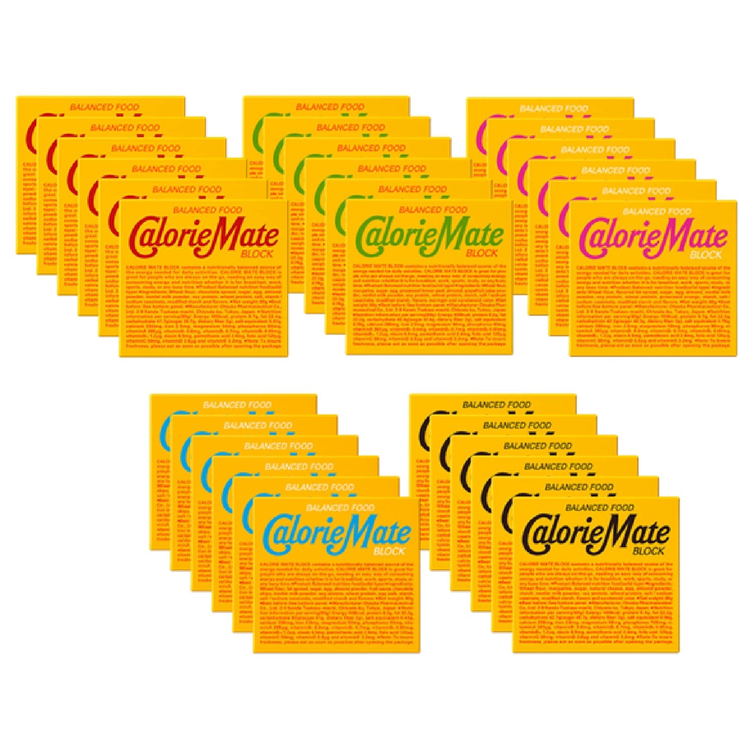 【セット商品】大塚製薬 カロリーメイト ブロック [チョコレート味/チーズ味/フルーツ味/メープル味/バニラ味] 全種セット 4本入り 各6個 4個 (x 30)