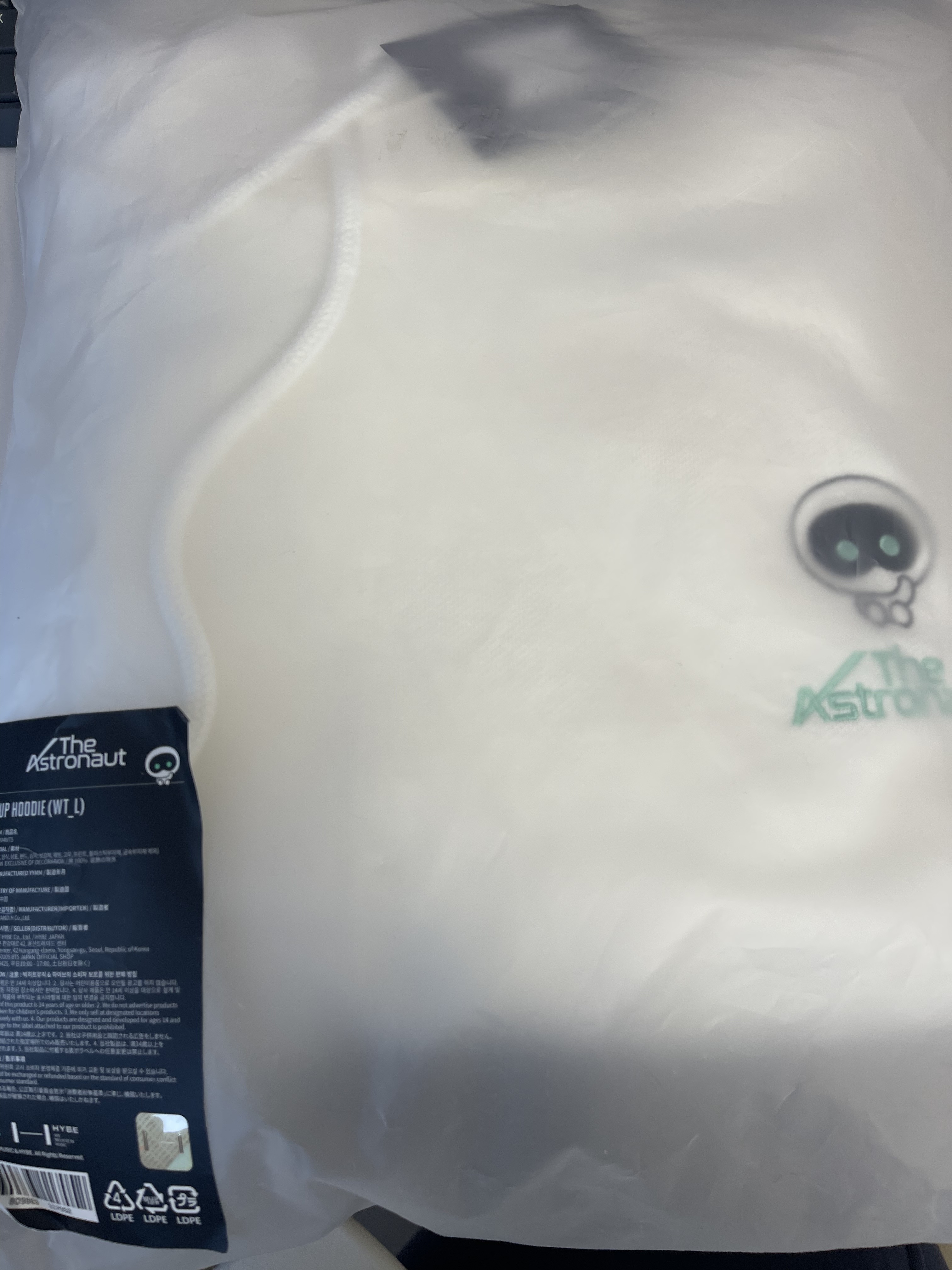 BTS JIN THE ASTRONAUT WOOTTEO Set-Up Hoodie [WT_L SIZ]