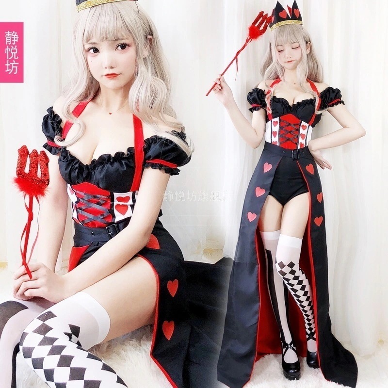 ワンダーランドへの夢ハートの女王ポーカーの女王カジノのピエロの魔女の仮装安い