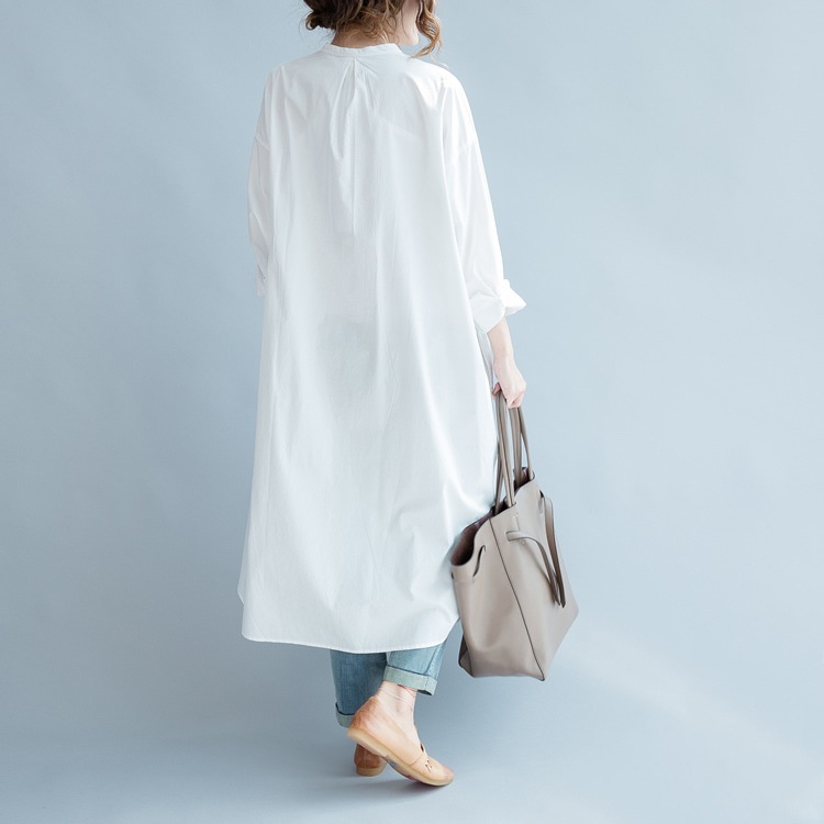 レディース ワンピース シャツワンピ ロング 長袖 スキッパー フェミニン ストリート かわいい 大人可愛い きれいめ シンプル カジュアル 上品 おしゃれ ガーリー ラブリー キュート ナチュラル