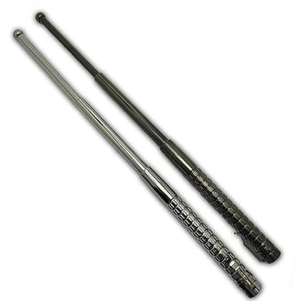 クリップ付き 警棒 19インチ ブラック/シルバー 19-48cm PENGPFL01 スチール 護身 用品 グッズ セキュリティ 防犯 バトン 女性 防衛 警防 特殊 BATON 4,392円