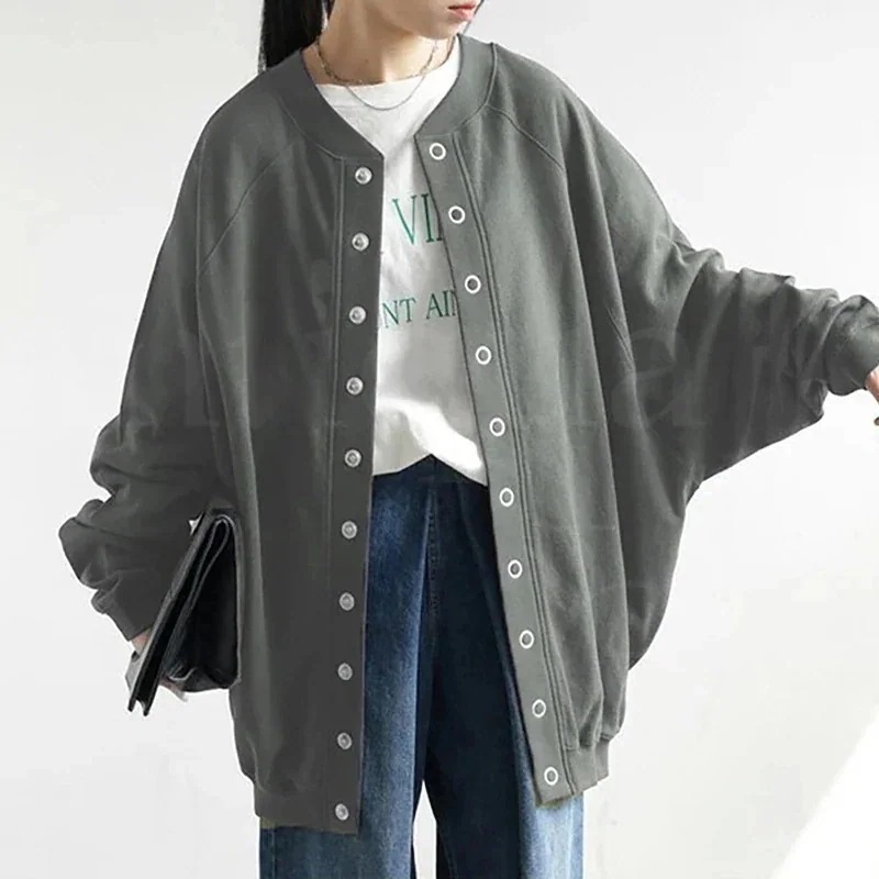 日系 秋冬 厚手 ジャケット ゆったり カジュアル ベースボールジャージ おしゃれ 質感 レディース トップス 可愛い 大きいサイズ ジャケット