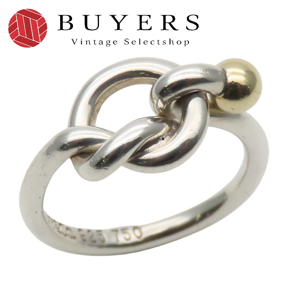 中古 リング・指輪 ラブノット シルバー925 K18YG 約3.0g シルバー ゴールド コンビ アクセサリー レディース 女性