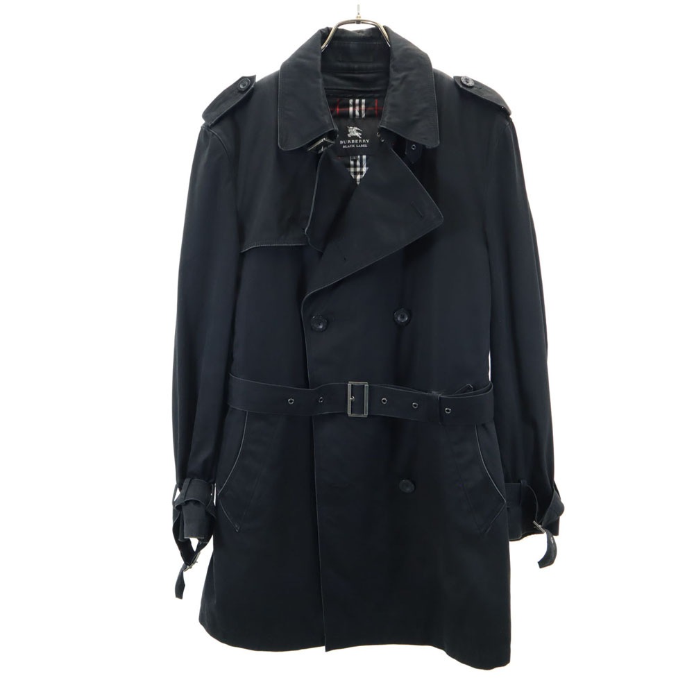 バーバリーブラックレーベル 三陽商会 日本製 ライナー付き トレンチコート L ブラック BURBERRY BLACK LABEL メンズ