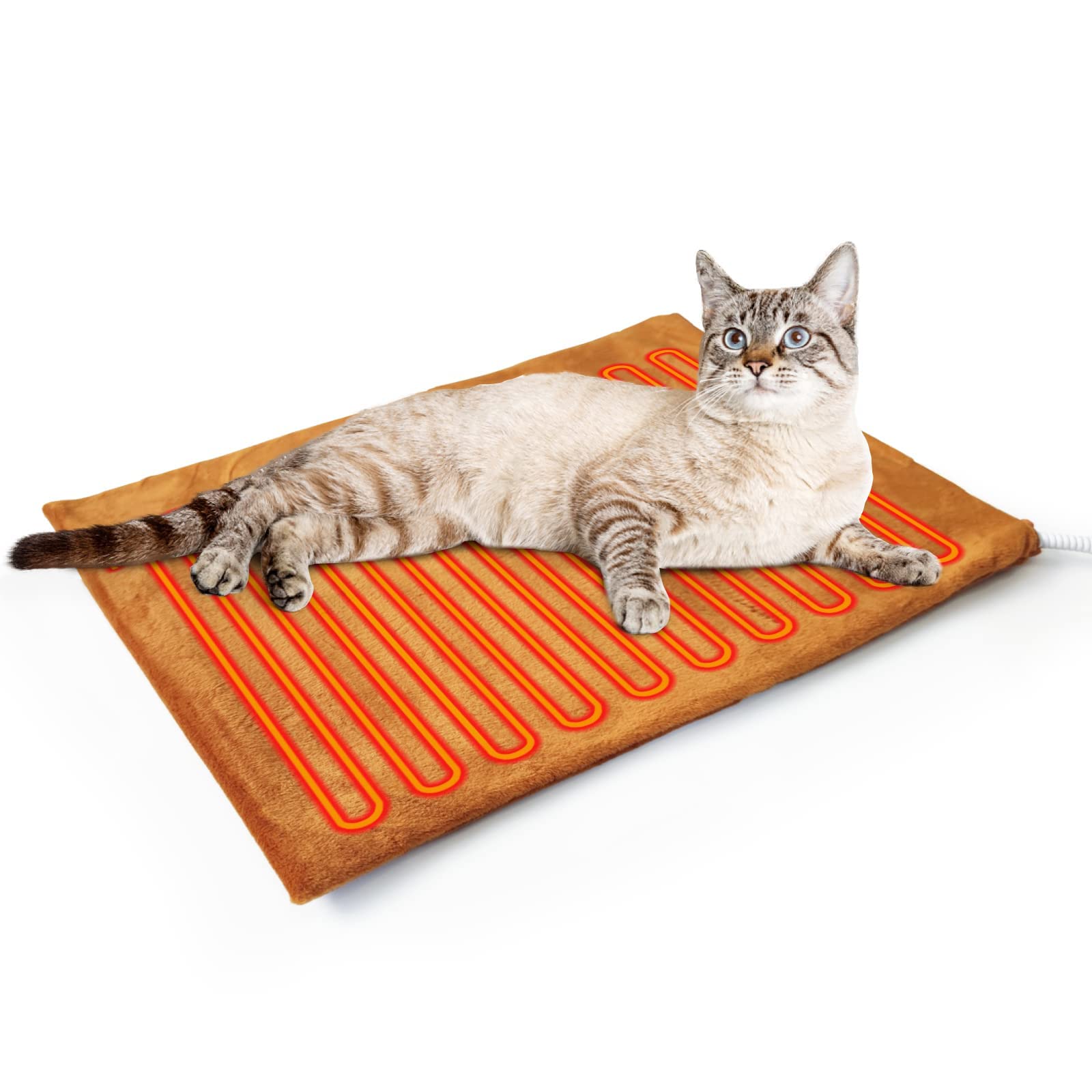 Sebary ペット用ホットカーペット 猫 犬ヒーターマット 電気ホットマット 40*30cm 設定不用 過熱保護 噛み付き防止 寒さ対策 冬 暖かい カバー洗濯可能 日本語取扱説明書付き