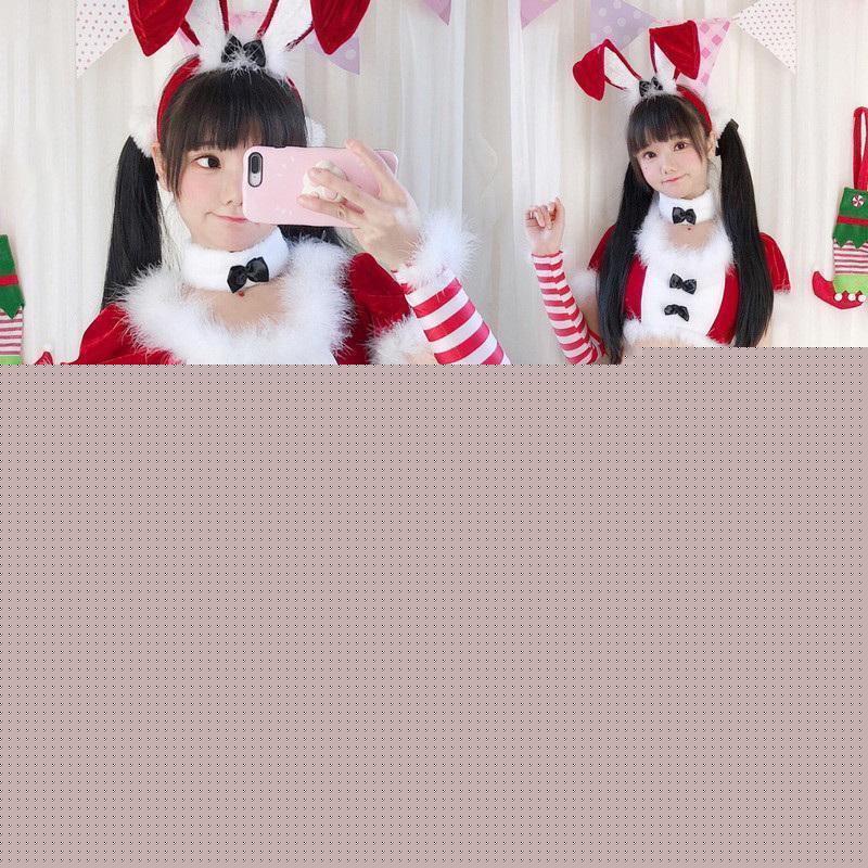 【 2025新作最安値に挑戦】 クリスマス衣装 レディース　サンタクロース 可愛い 仮装 6点セット 兎耳コスプレ サンタ服装 演出服 コスチューム大人 女性 変装