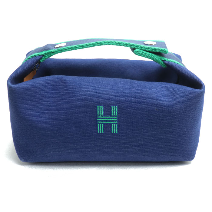 HERMES エルメス ブリッド ア ブラック PM ポーチ ブルー/グリーン 103222M レディース 中古 53,988円