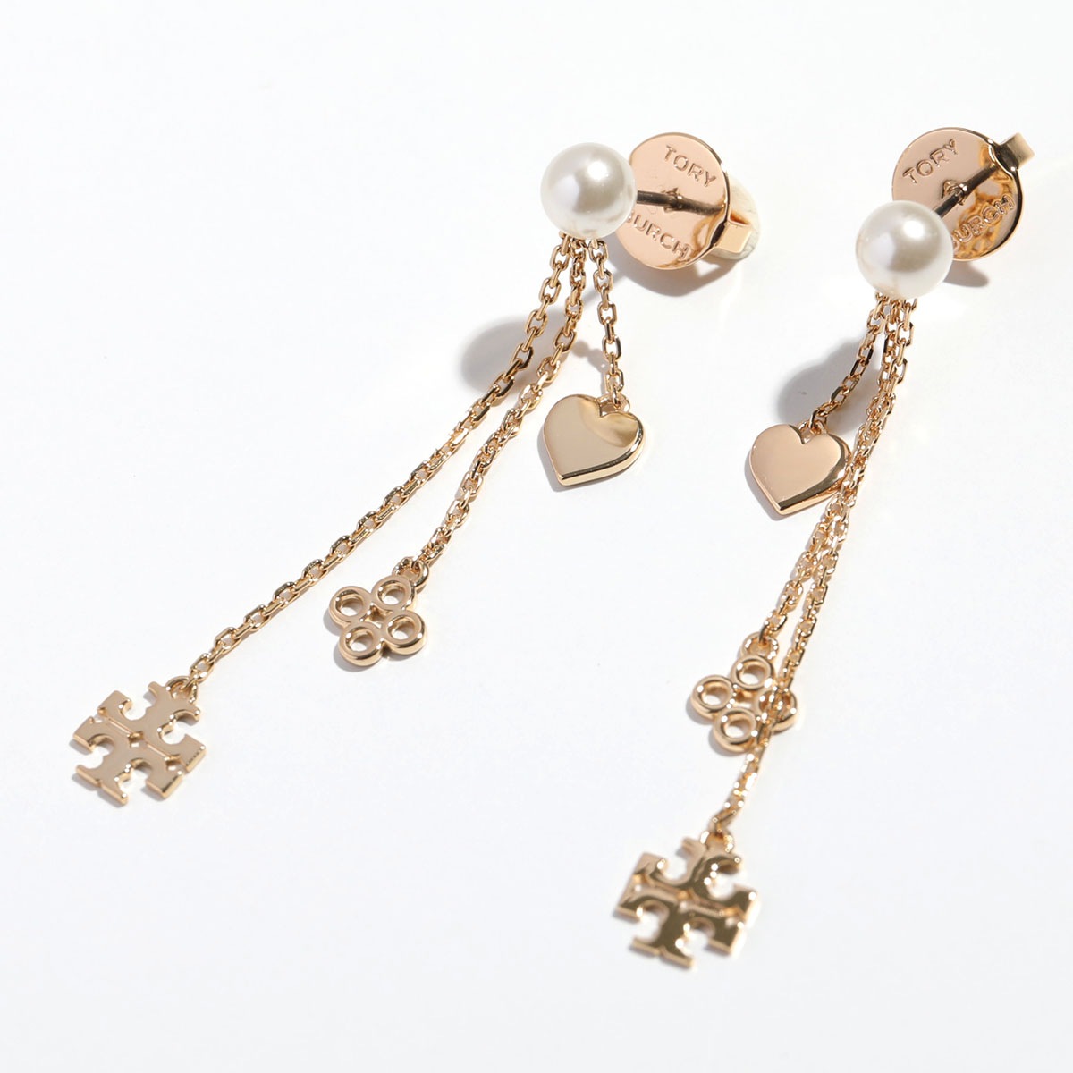 TORY BURCH トリーバーチ ピアス LINEAR KIRA リニア キラ 157213 レディース パール ハート ダブルT アクセサリー 700/TORY-GOLD/CREAM 18,224円