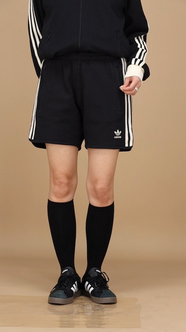 Qoo10 adidas ワッフル ハーフパンツ 短パン ストライ