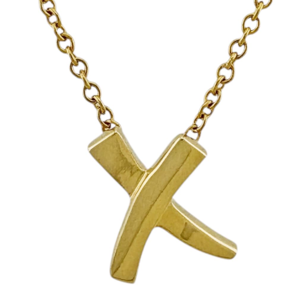 ティファニー キス ネックレス 18金 K18イエローゴールド TIFFANY&Co. 中古 美品