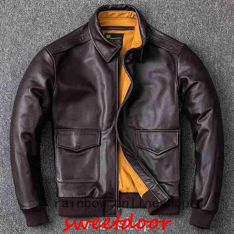 【2枚購入で100円OFF】バイク本革レザーメンズ革防寒防風バイクウェア革ジャン秋冬牛革A2フライト