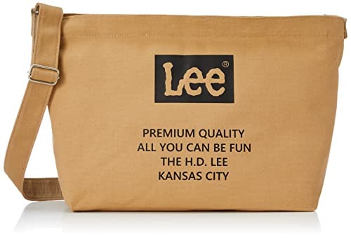 [リー] ショルダー 厚手コットンキャンバス(帆布) ショルダーバッグ フナ型 B4サイズ 軽量 多機能 大容量 320-805-02 チャ