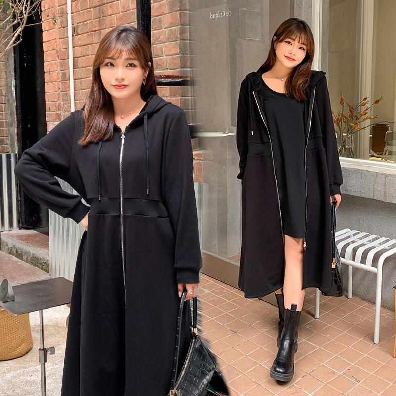 6L 4L 韓国ファッション ワンピース 秋冬 大きいサイズ マタニティ 体型カバー ゆったり 通勤 着痩せ 30代 40代 50代 60代韓国系のスタイルはコートを着て女装します