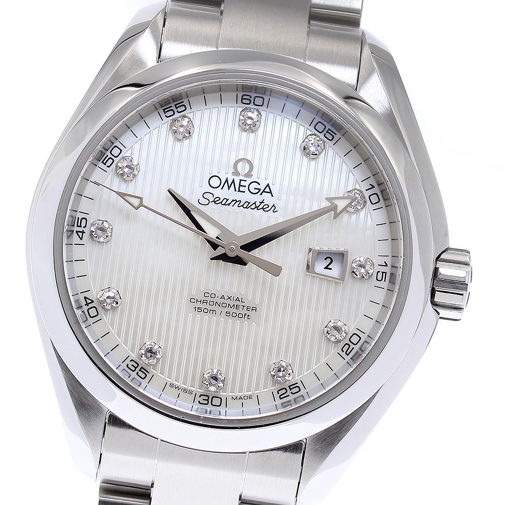 オメガ OMEGA 231.10.34.20.55.001 シーマスター アクアテラ コーアクシャル 12Pダイヤ 自動巻き レディース 良品 _871739【中古】 196,150円
