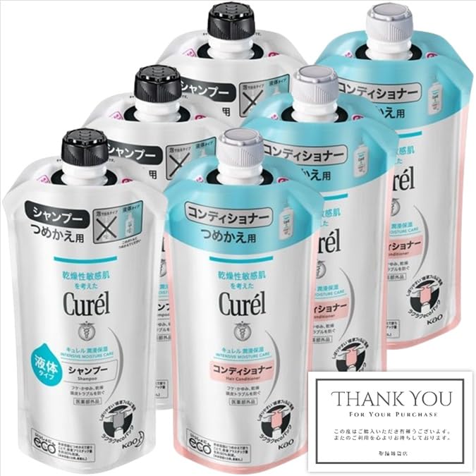 セット販売 シャンプー ×3個 ＋ コンディショナー ×3個 詰め替え 各340ml オリジナルショップカード付