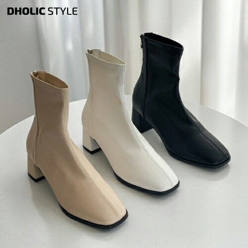 [メガ割りSALE]ブロックヒールショートブーツ・p192203