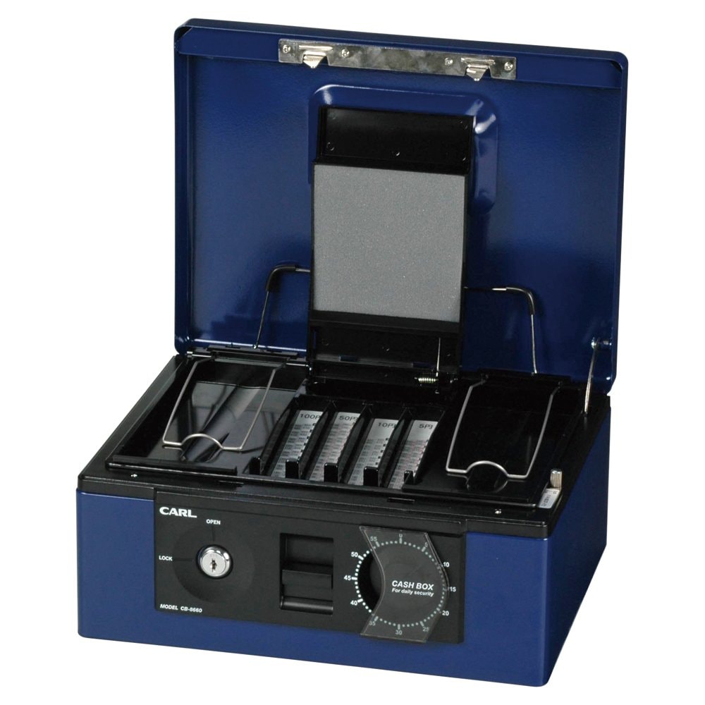カール事務器 手提げ金庫 キャッシュボックス B5 ブルー CB-8660-B