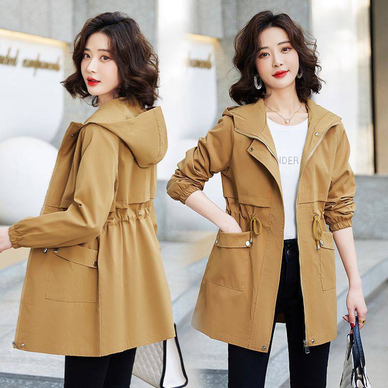 大人の魅力秋コーデレディースモッズコートミリタリージャケットトレンチコート秋服スプリングコートマウンテンパーカーフード付きカジュアル通勤OL着痩せ今日は30パーセント