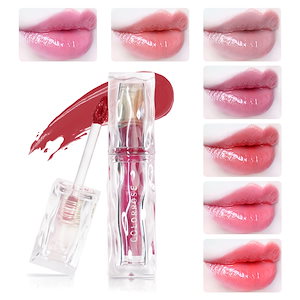 リップグレーズ 7色 リップグロス リップクリーム うるおい保湿 高発色 リップスティック 水光リップ/うるツヤ唇グローティント/デイリーアイテム