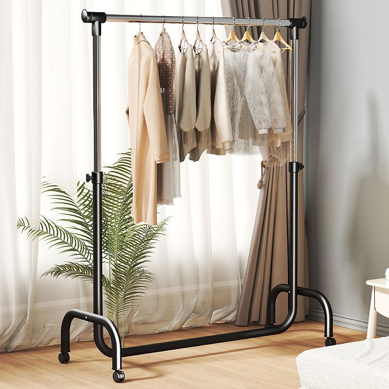 屋内床スタンド折りたたみ衣服乾燥ラックバルコニー衣服乾燥ラック寝室服ハンガーシンプルシングルロッド家庭用衣服ラック