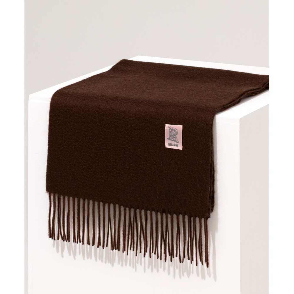 リクロウ RC ランド 100% カシミアマフラーダークブラウン