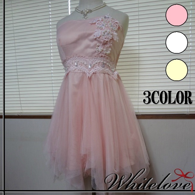 カラードレス ３色 ミニ ミニドレス パーティードレス ブライズメイド ウエディング ウェディング パーティー パーティ カラー ドレス 衣装 服装 服 結婚式 花嫁 二次会 発表会 演奏会 ステージ 5,003円
