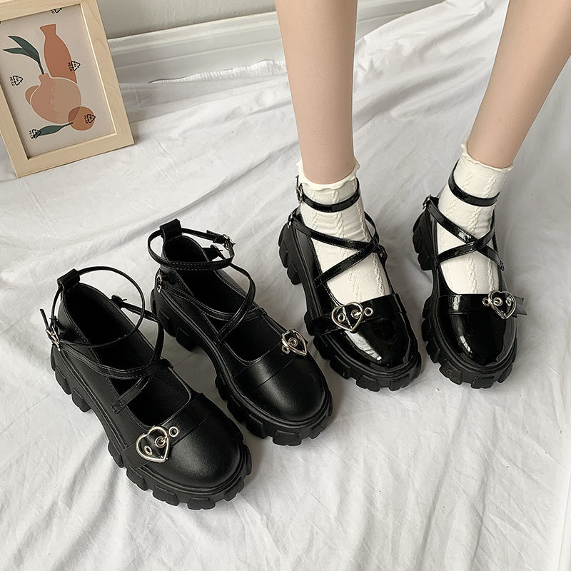 美脚ヒールサンダル韓国ファッション ロリータ 小さい革靴 メリージェーンシューズ