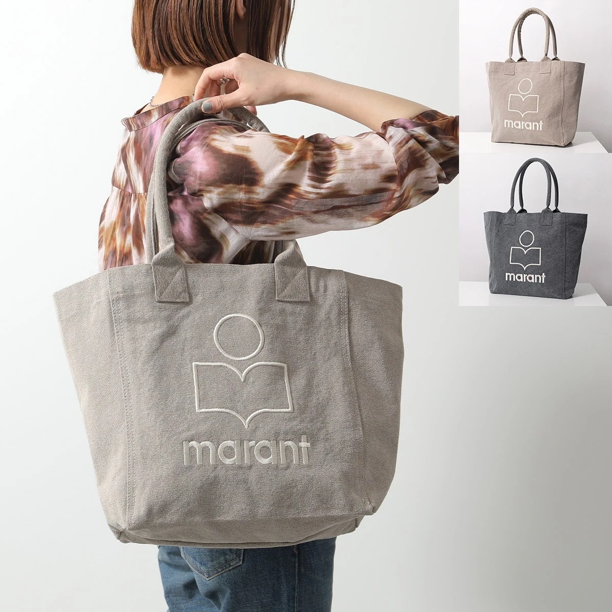 ISABEL MARANT イザベルマラン トートバッグ YENKY SMALL PM0002FA-A1X19M レディース コットン ロゴ 刺繍 スモール 鞄 カラー2色