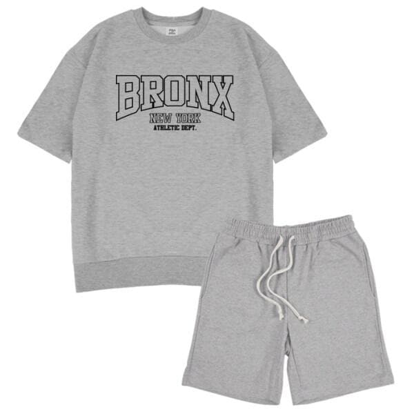 BRONX オーバーフィット 半袖 スウェットシャツ ショートパンツ セットアップ 6色