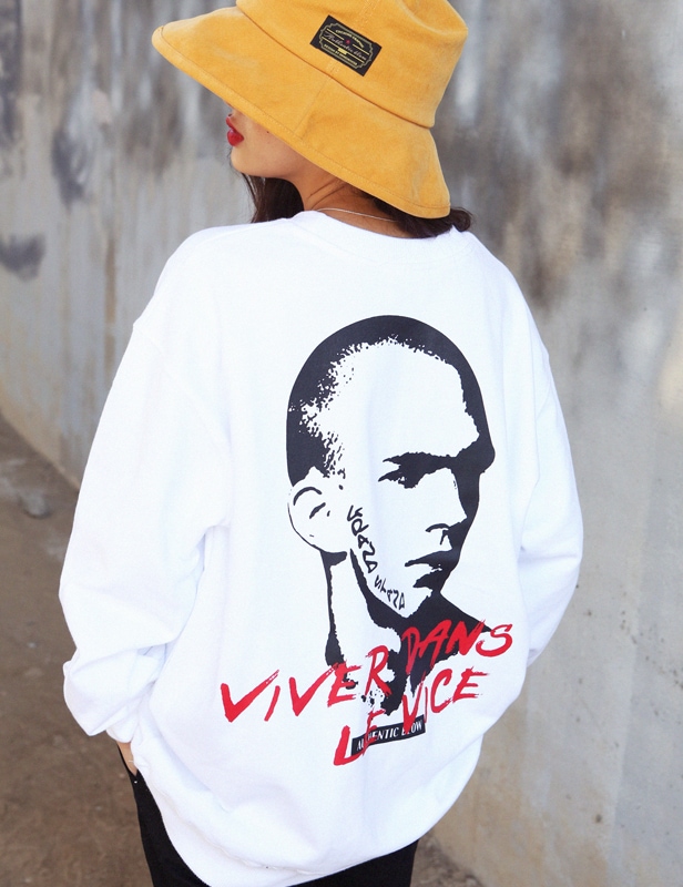 送料無料 ユニーセックスBALD OVER SWEATSHIRTS [WHITE]