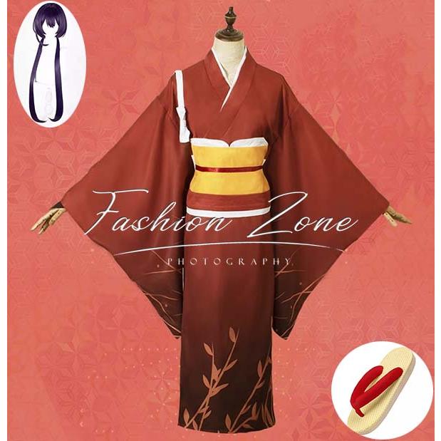 文豪ストレイドッグス 風 泉鏡花 着物 コスプレ衣装 ウィッグ 靴 cosplay ハロウィン 演出服 変装
