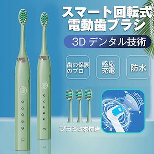 電動歯ブラシ 音波式歯ブラシ 除菌器 替えブラシ3本 大人用 子供用 はみがき はぶらし 振動 デンタルケア 防水 安価 ハブラシ やわらかめ USB 充電式IPX7防水 柔らかい 静音