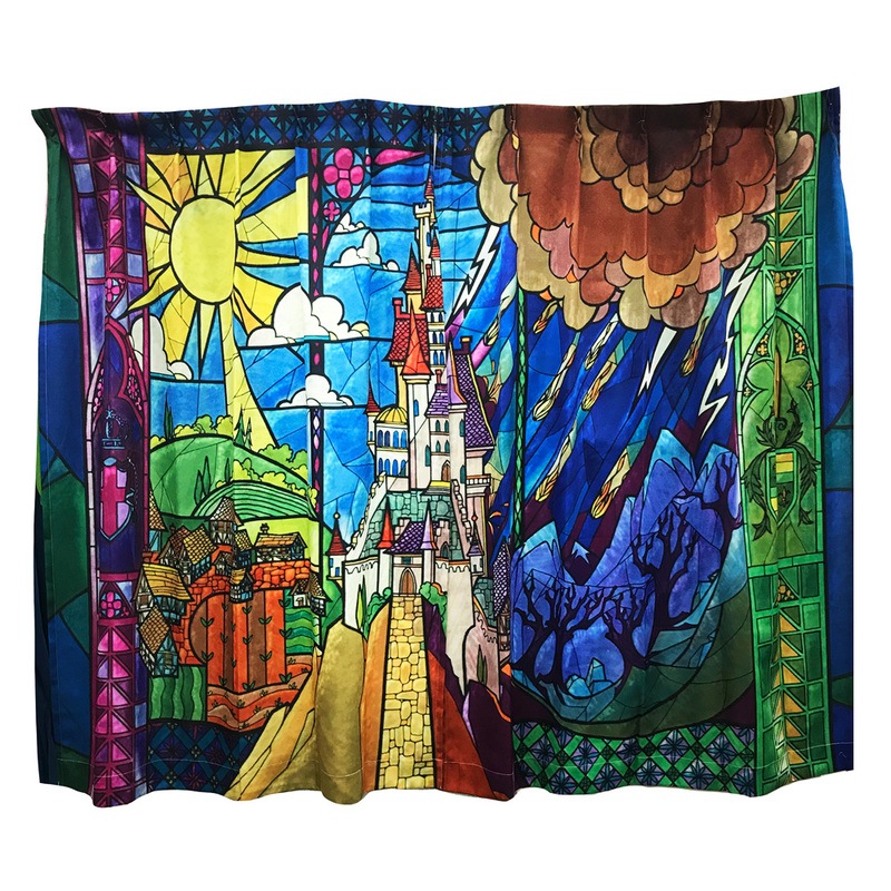 SAZAC(サザック) ディズニーカーテン 美女と野獣/お城 M 【 ディズニー公式 インテリア雑貨 ドレープカーテン 】