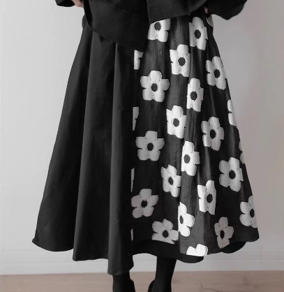 スカート 膝下 フレア アシンメトリー ドッキング デザイン ウエストゴム 美ライン ニュアンス レイヤード カラバリ かわいい 大人可愛い きれいめ シンプル カジュアル 大人 上品 おしゃれ