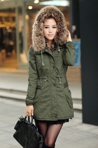 Army Green Parka with Faux Fur Army Green Parka with Faux Fur