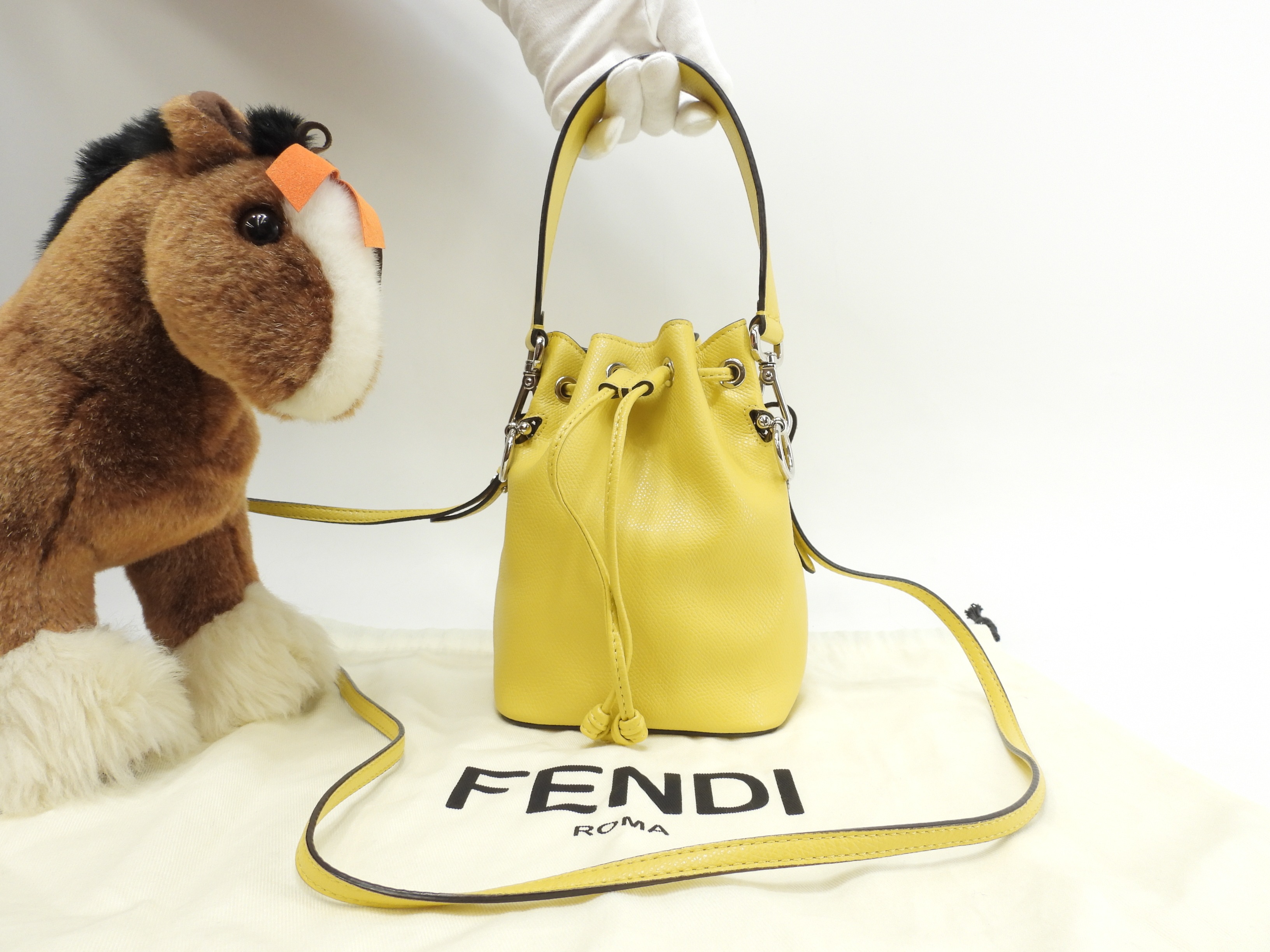 s付ハンドバッグ モントレゾール レザー黄 ポシェット 美品@ 8