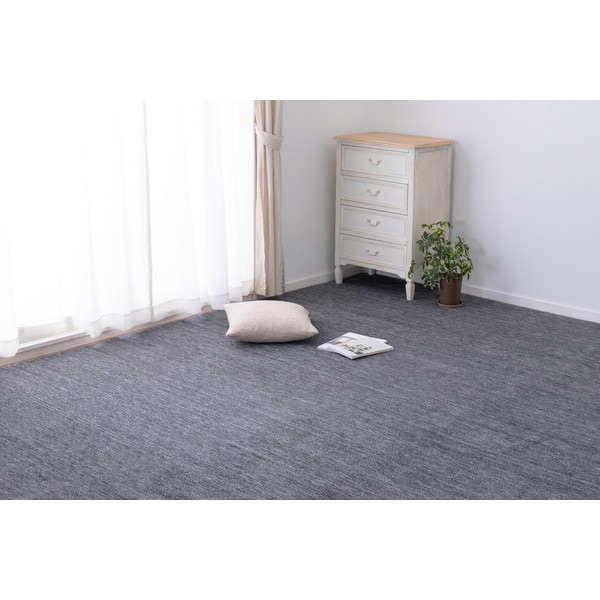 600200220 ペットにやさしい平織カーペット ラウム 本間2帖 191191 ブラック メーカー直送