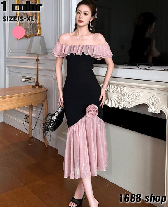 売切必至2025 タイトワンピース 姫系ワンピース　シンプル　ワンピース Aライン インポート ひざ丈 ミドル丈 エレガント　韓国ファッション シンプル Vネック パーティドレス 半袖　お嬢様 セクシ