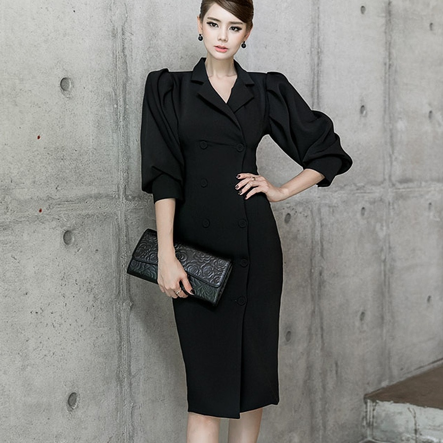 ワンピース ミディアム丈ワンピース タイトワンピース 5分袖 パフスリーブ 襟付き ダブルボタン ウエストマーク タイト かわいい 大人可愛い きれいめ シンプル 上品 おしゃれ 大人女子 こなれ感