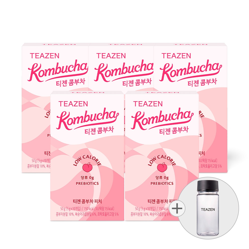コンブ茶 ピーチ 10本 x 5箱 計50本 + ボトル 350ml